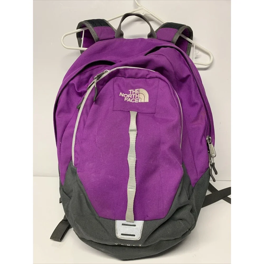 The North Face Vault Backpack Bag Purple Gray North Face School College
